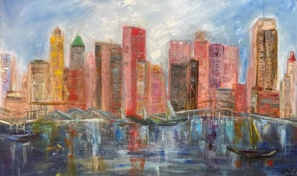 new york city oil painting